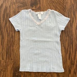 Blue and White Lace Top - Tillys